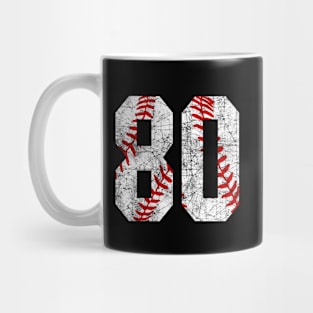 Vintage #80 Baseball Laces Baseball Mom Jersey Love Baseball Mug